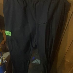 Black and neon green pants from hot topic